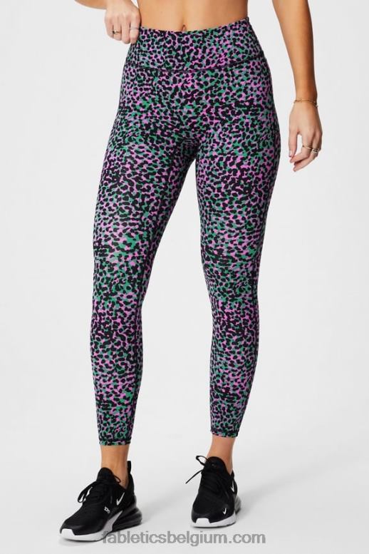 grasgroene safariplekken vrouwen overal motion365+ legging met hoge taille Fabletics LH20J938