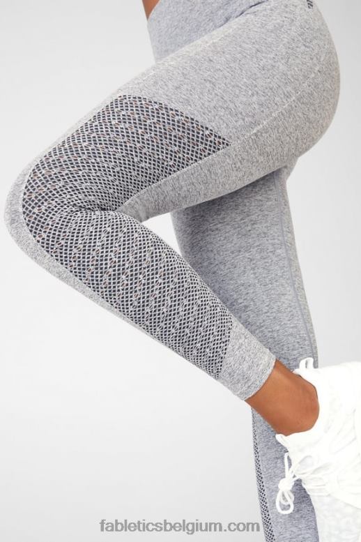 grijze heide vrouwen sync naadloze 7/8 legging met hoge taille Fabletics LH20J1009