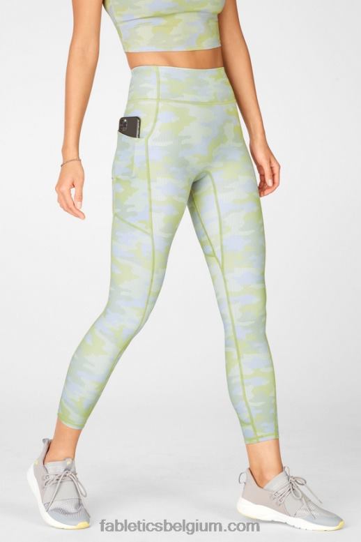 grijze pin dot camo vrouwen motion365 7/8 legging met hoge taille Fabletics LH20J1161