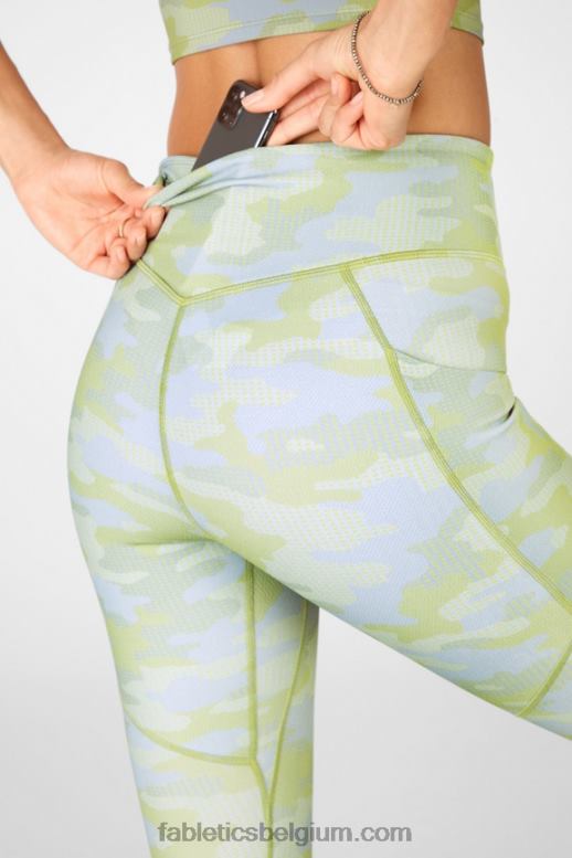 grijze pin dot camo vrouwen motion365 7/8 legging met hoge taille Fabletics LH20J1161