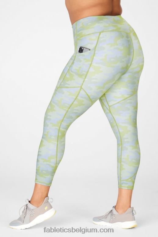 grijze pin dot camo vrouwen motion365 7/8 legging met hoge taille Fabletics LH20J1162