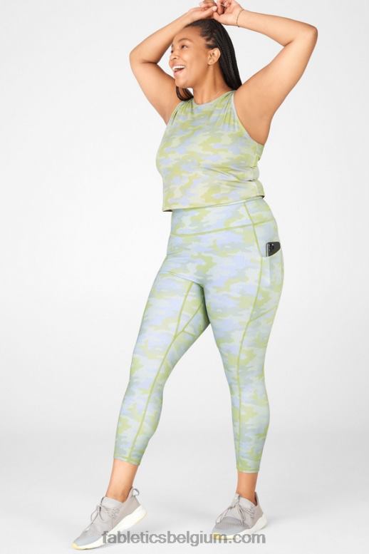 grijze pin dot camo vrouwen motion365 7/8 legging met hoge taille Fabletics LH20J1162