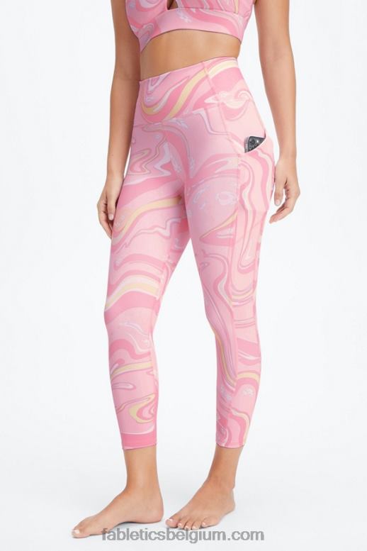 guave marmer madeliefje vrouwen oasis pureluxe capri met hoge taille Fabletics LH20J961