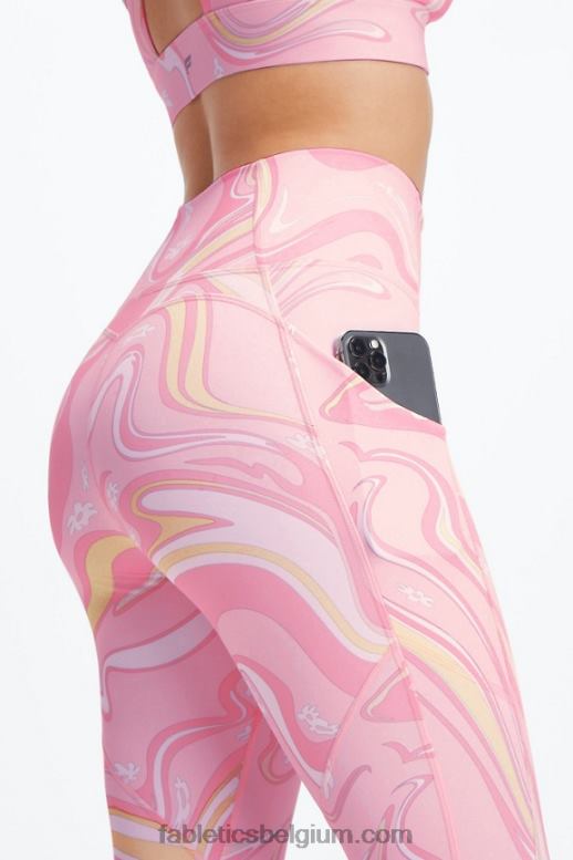 guave marmer madeliefje vrouwen oasis pureluxe capri met hoge taille Fabletics LH20J961