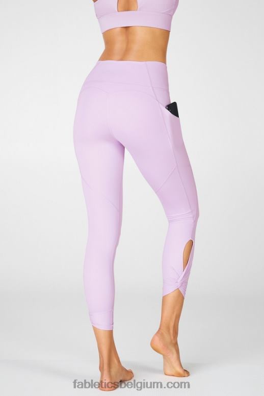 hemel paars vrouwen oasis pureluxe twist 7/8 legging met hoge taille Fabletics LH20J1150