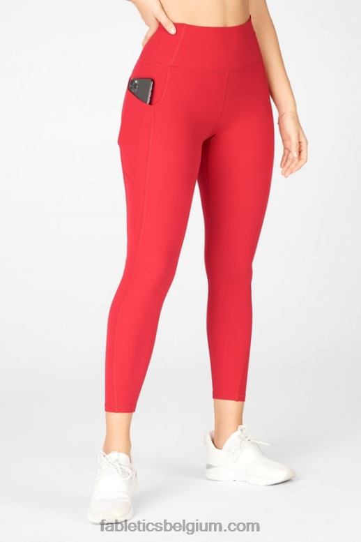 hoog rood vrouwen oasis pureluxe 7/8 legging met hoge taille 53 Fabletics LH20J810