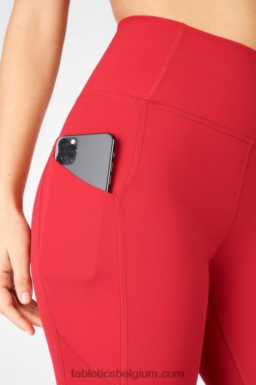 hoog rood vrouwen oasis pureluxe 7/8 legging met hoge taille 53 Fabletics LH20J810