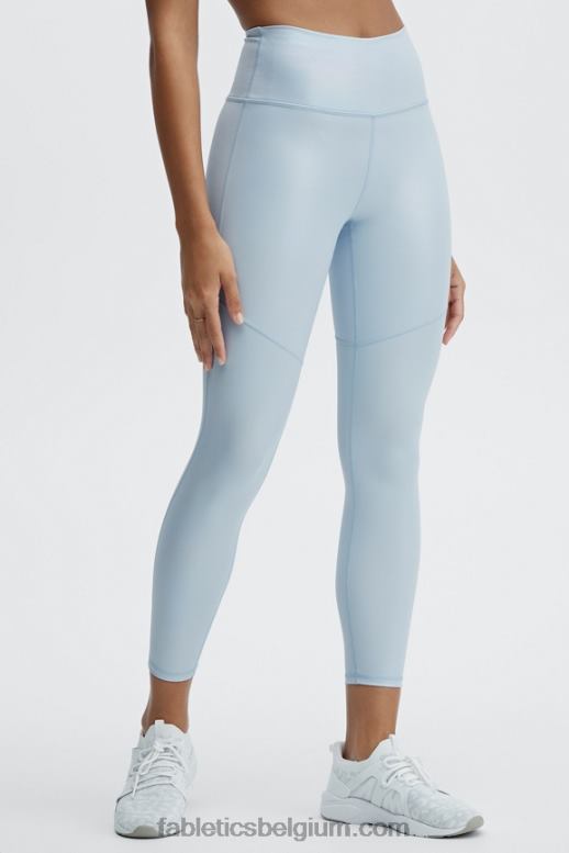 iriserend poederblauw vrouwen pureluxe iriserende 7/8 legging met hoge taille Fabletics LH20J1172