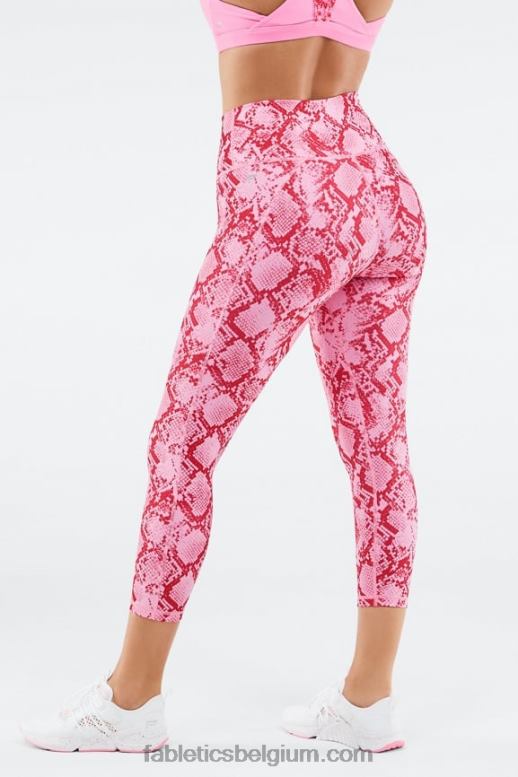kaki python vrouwen definieer powerhold capri met hoge taille Fabletics LH20J988