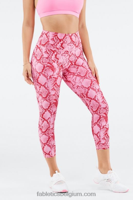 kaki python vrouwen definieer powerhold capri met hoge taille Fabletics LH20J988