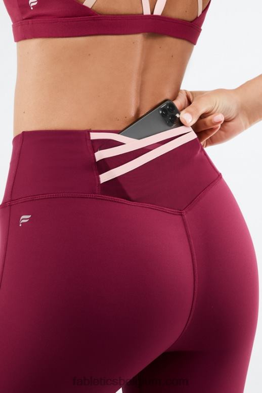kersen burst/roze stof vrouwen trinity motion365 legging met hoge taille 81 Fabletics LH20J1125