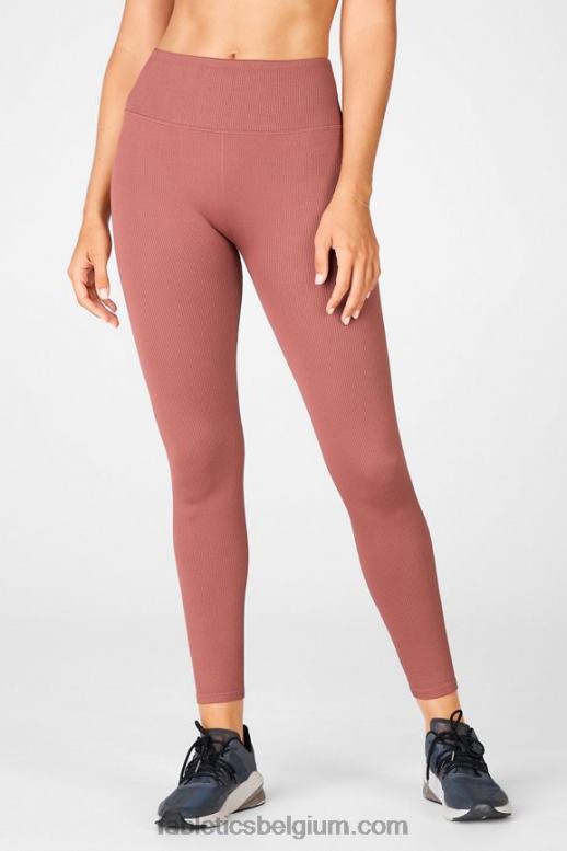 kersen mokka vrouwen naadloze legging met hoge taille en veters Fabletics LH20J1296