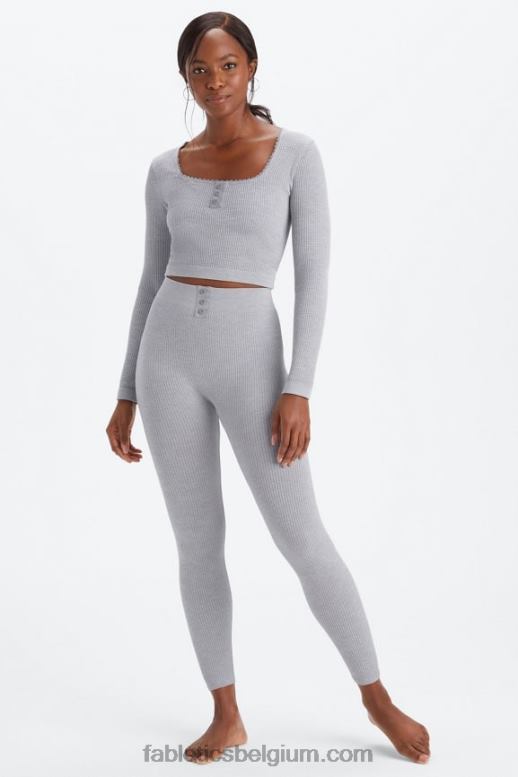 klassieke grijze heide vrouwen kabel gebreide 7/8 legging Fabletics LH20J1032