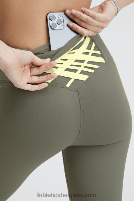 leisteen groen/citroen creme vrouwen boost powerhold hoog getailleerde 7/8 legging 72 Fabletics LH20J925