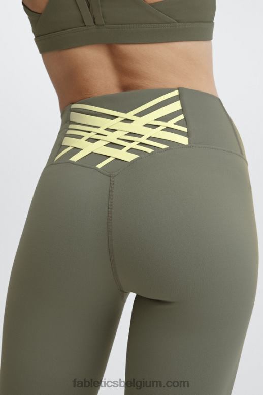 leisteen groen/citroen creme vrouwen boost powerhold hoog getailleerde 7/8 legging 72 Fabletics LH20J925