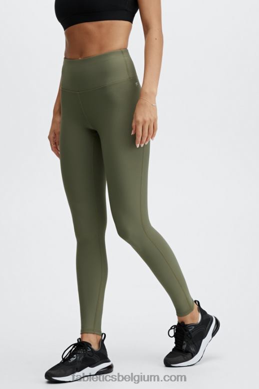leisteen groen vrouwen therma-flex essentiële legging met hoge taille Fabletics LH20J1204