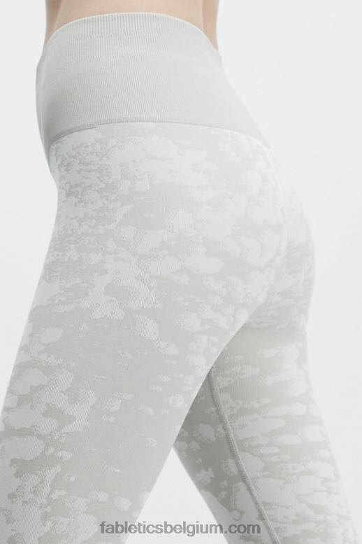 lichtgrijs/wit vrouwen naadloze mistlegging met hoge taille Fabletics LH20J1195