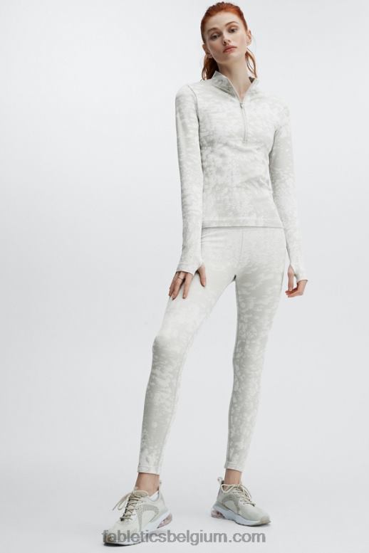 lichtgrijs/wit vrouwen naadloze mistlegging met hoge taille Fabletics LH20J1195