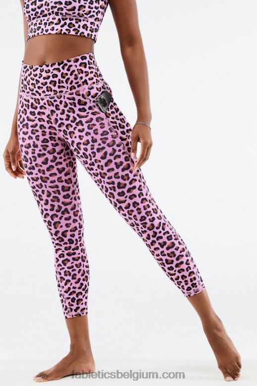lichtroze meru vrouwen oasis pureluxe capri met hoge taille Fabletics LH20J963