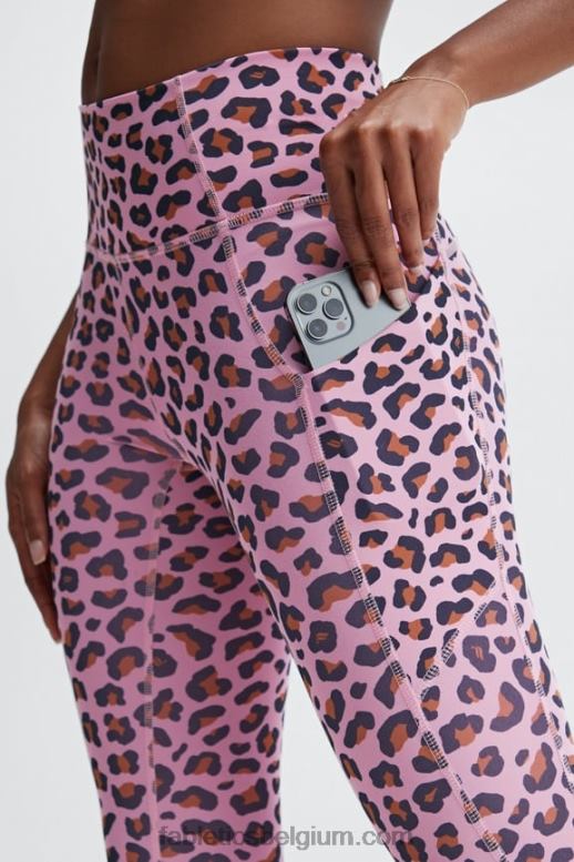 lichtroze meru vrouwen oasis pureluxe capri met hoge taille Fabletics LH20J963
