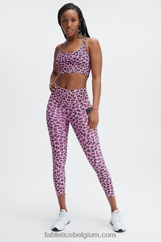 lichtroze meru vrouwen oasis pureluxe capri met hoge taille Fabletics LH20J963