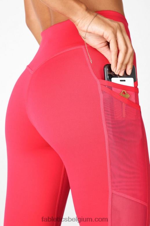 lippenstift rood vrouwen trinity motion365 halfhoge 7/8 legging Fabletics LH20J1046