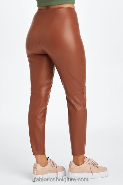 mahonie vrouwen Vegan leren legging met hoge taille Fabletics LH20J1127