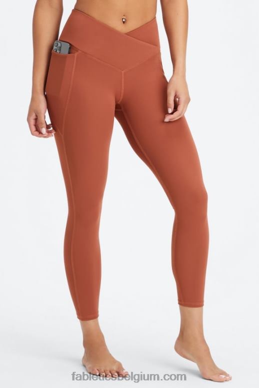 mahonie vrouwen oasis pureluxe hw gekruiste 7/8 legging Fabletics LH20J928