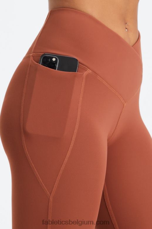 mahonie vrouwen oasis pureluxe hw gekruiste 7/8 legging Fabletics LH20J928