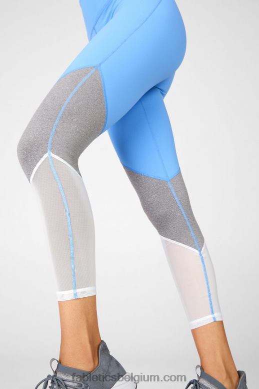 marina/grijze heide/wit vrouwen zone hoge taille 7/8 Fabletics LH20J1058