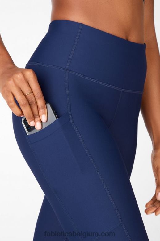 marine vrouwen therma-flex legging met hoge taille en zakken Fabletics LH20J1038