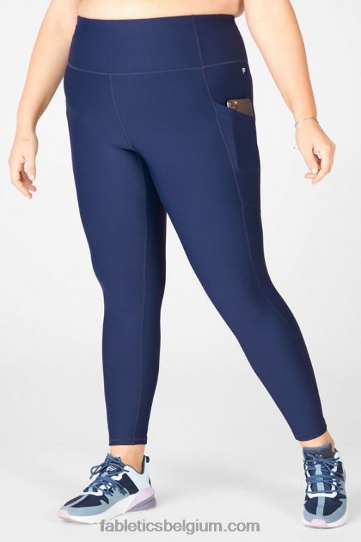 marine vrouwen therma-flex legging met hoge taille en zakken Fabletics LH20J1039