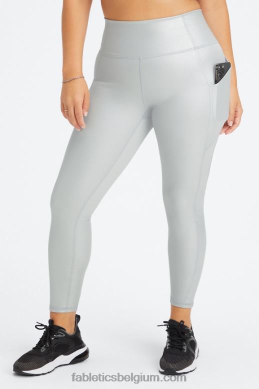 mat zilver folie vrouwen oasis pureluxe 7/8 legging met hoge taille 51 Fabletics LH20J799