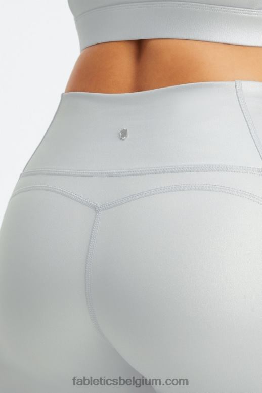 mat zilver folie vrouwen oasis pureluxe 7/8 legging met hoge taille 51 Fabletics LH20J799