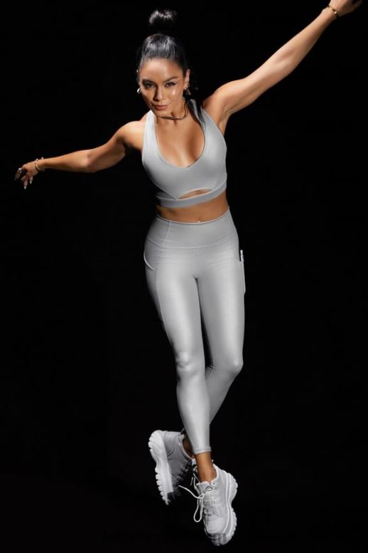 mat zilver folie vrouwen oasis pureluxe 7/8 legging met hoge taille 51 Fabletics LH20J799