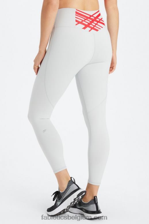 mineraalgrijs/aardbeirood vrouwen boost powerhold hoog getailleerde 7/8 legging 59 Fabletics LH20J845