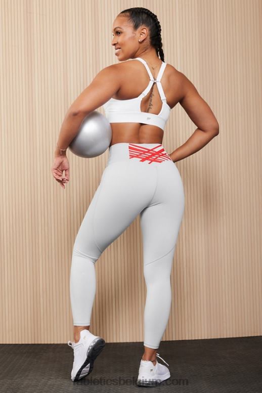 mineraalgrijs/aardbeirood vrouwen boost powerhold hoog getailleerde 7/8 legging 59 Fabletics LH20J845