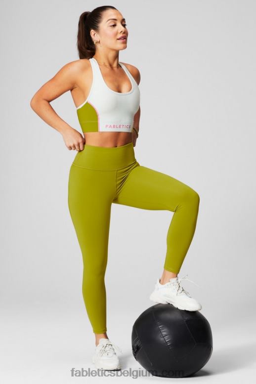 mineraalgrijs/zwart knock-out vrouwen define powerhold hoog getailleerde 7/8 legging 21 Fabletics LH20J652