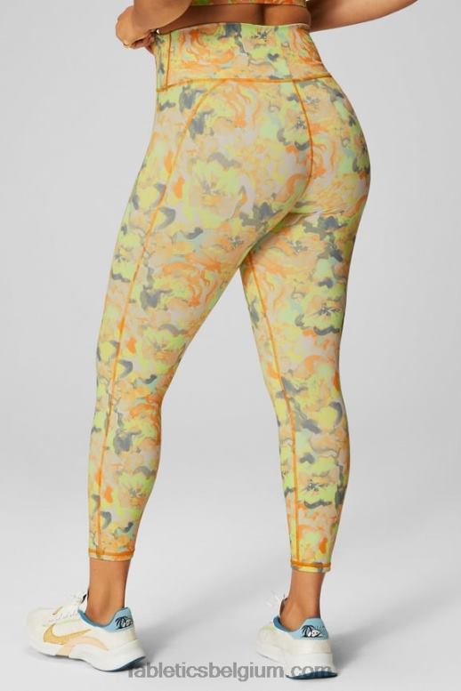mineraalgrijs/zwart knock-out vrouwen define powerhold hoog getailleerde 7/8 legging 22 Fabletics LH20J653