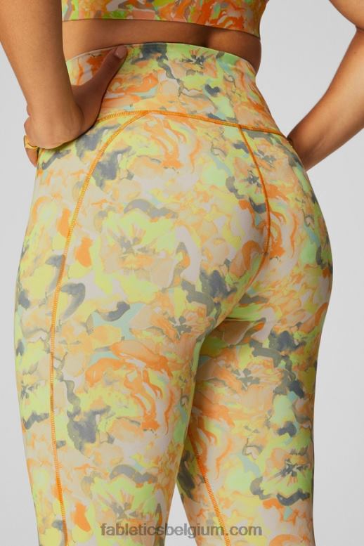 mineraalgrijs/zwart knock-out vrouwen define powerhold hoog getailleerde 7/8 legging 22 Fabletics LH20J653
