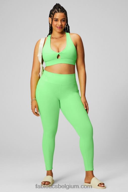 mint gloed neon vrouwen oasis pureluxe legging met hoge taille 68 Fabletics LH20J902