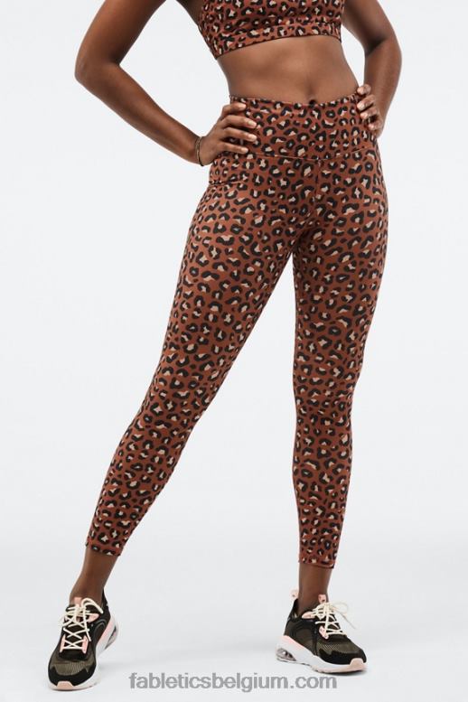 mokka meru/zwart vrouwen boost powerhold hoog getailleerde 7/8 legging 62 Fabletics LH20J860