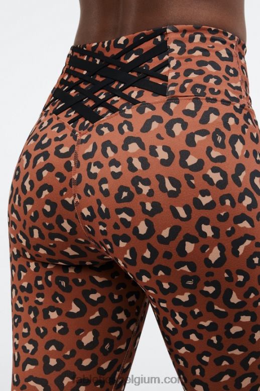 mokka meru/zwart vrouwen boost powerhold hoog getailleerde 7/8 legging 62 Fabletics LH20J860