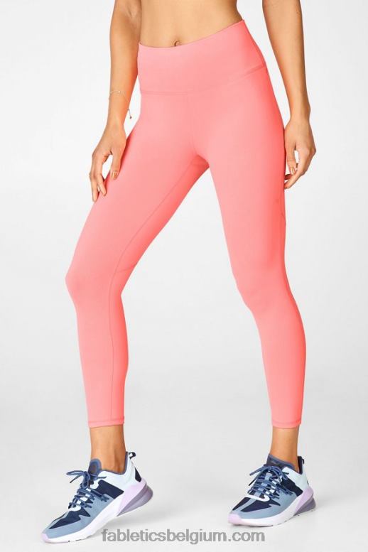 mooi roze/reflecterend zilver vrouwen define powerhold hoog getailleerde 7/8 legging 30 Fabletics LH20J694