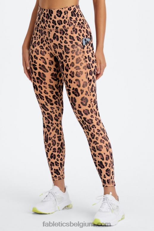 natuurlijk luipaard vrouwen oasis pureluxe 7/8 legging met hoge taille 51 Fabletics LH20J800