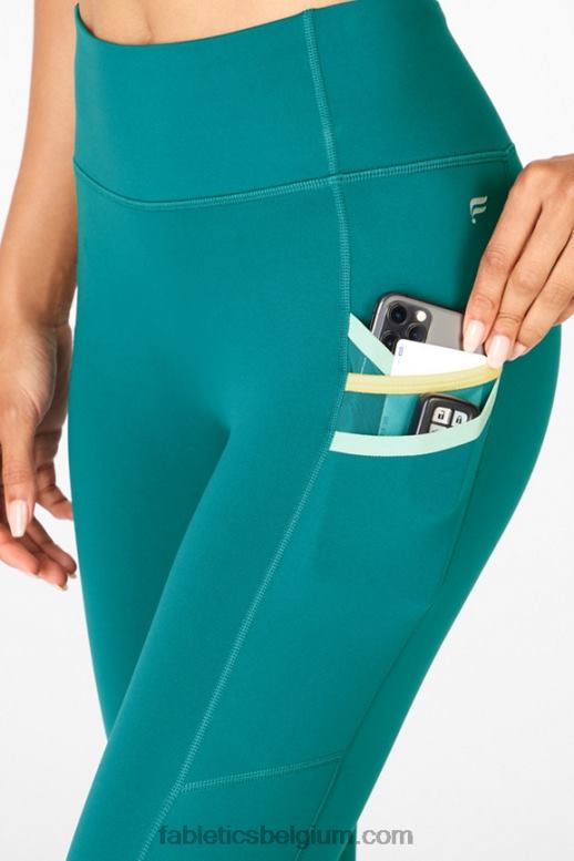 ondiep/stoffige wintertaling/goud vrouwen trinity zak met hoge taille 7/8 Fabletics LH20J1304