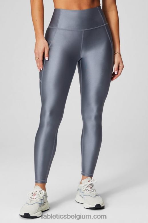 onweerswolk schijnen vrouwen oasis pureluxe glanzende 7/8 legging met hoge taille Fabletics LH20J894