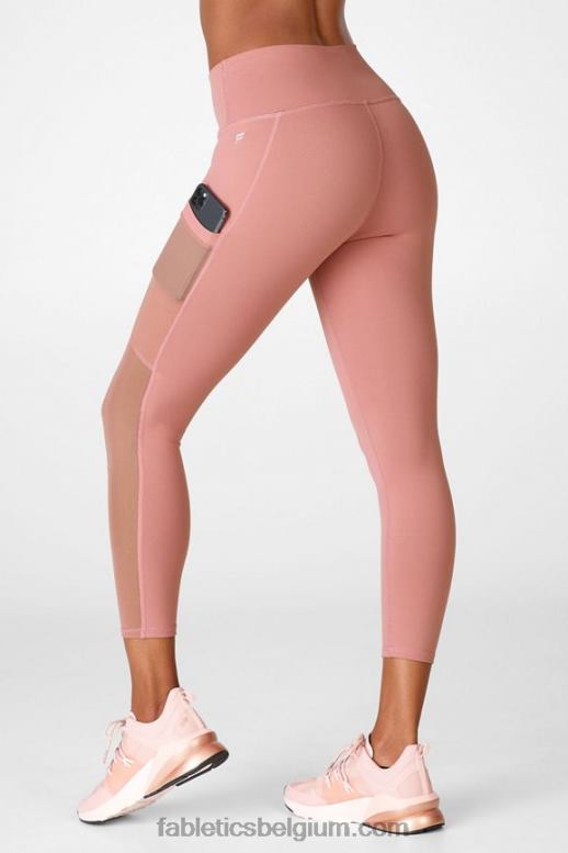 orchidee rook vrouwen powerhold capri 45 met hoge taille voor onderweg Fabletics LH20J771