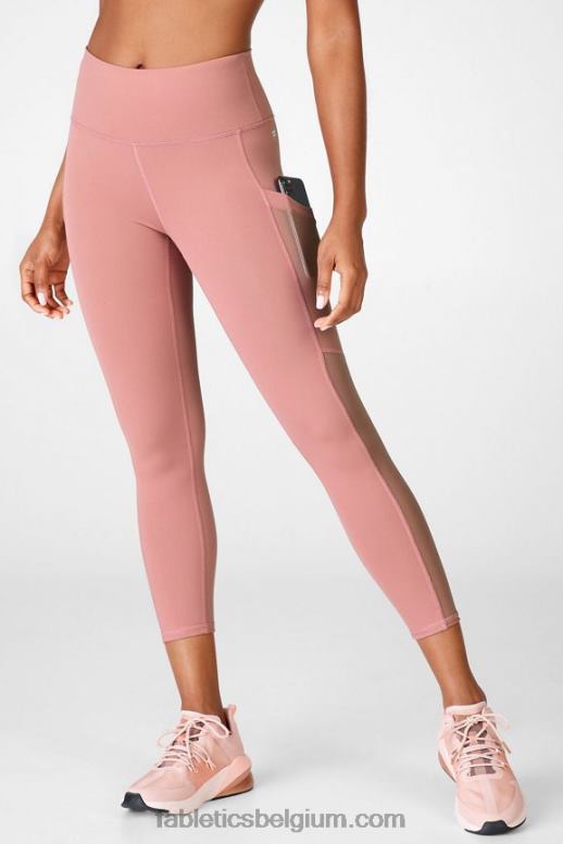 orchidee rook vrouwen powerhold capri 45 met hoge taille voor onderweg Fabletics LH20J771
