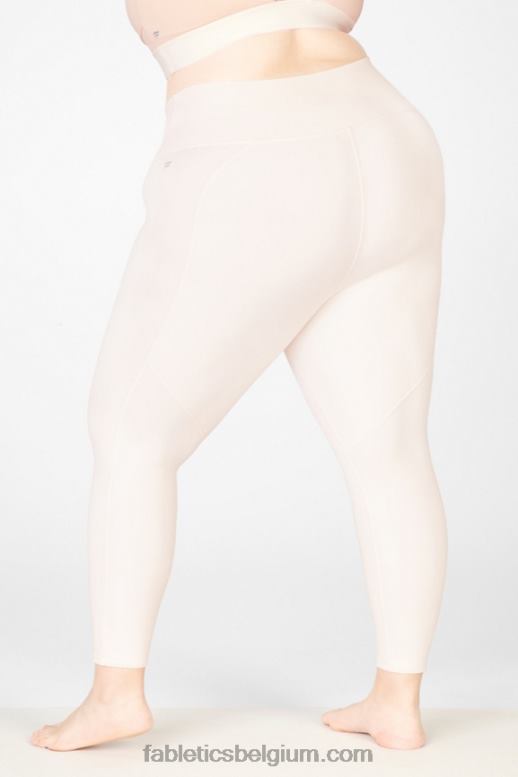 parelmoer ivoor vrouwen pureluxe iriserende 7/8 legging met hoge taille Fabletics LH20J1174